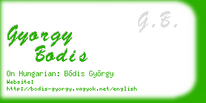 gyorgy bodis business card
