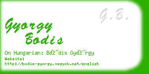 gyorgy bodis business card
